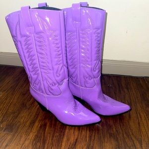 Purple cow girl boots